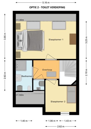 Plattegrond - Jacob Marisstraat 34, 7731 MT Ommen - Eerste verdieping - Optie 2.jpg